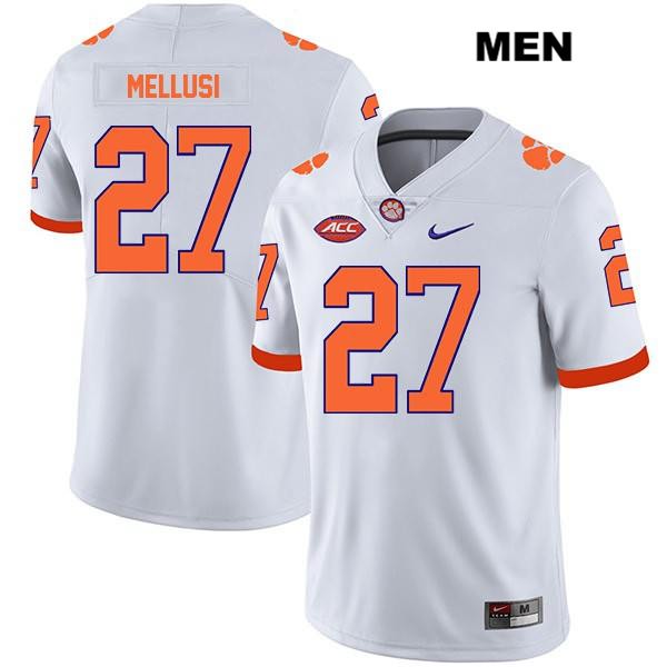 Men's Clemson Tigers #27 Chez Mellusi Stitched White Legend Authentic Nike NCAA College Football Jersey LZE1046OU